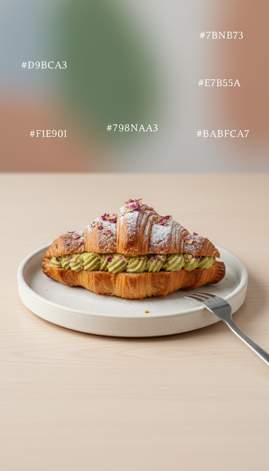 Pistachio Rose Croissant
